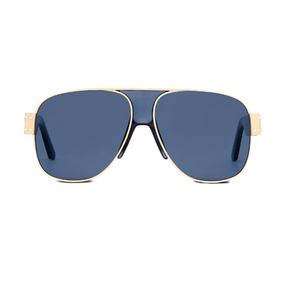 NEW AUTHENTIC DIORSIGNATURE A3U B0B0 Gold / Blue SHIELD DIOR SUNGLASSES - Picture 3 of 4